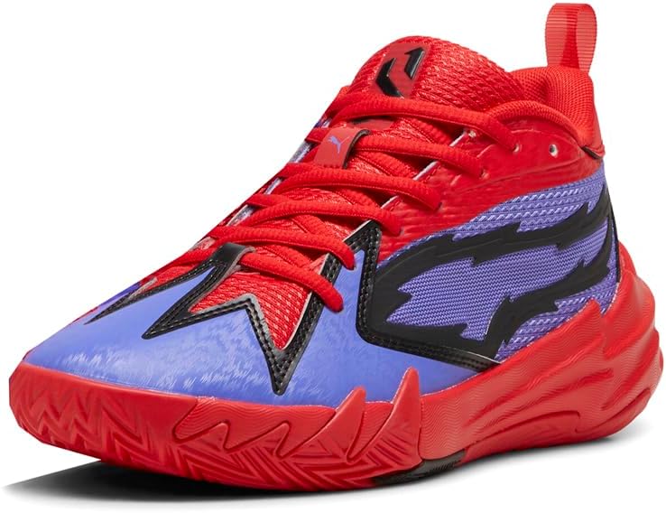 Детские кроссовки PUMA Kids Boys Scoot Zeros Pred на шнуровке - фиолетовые, красные — фото 2