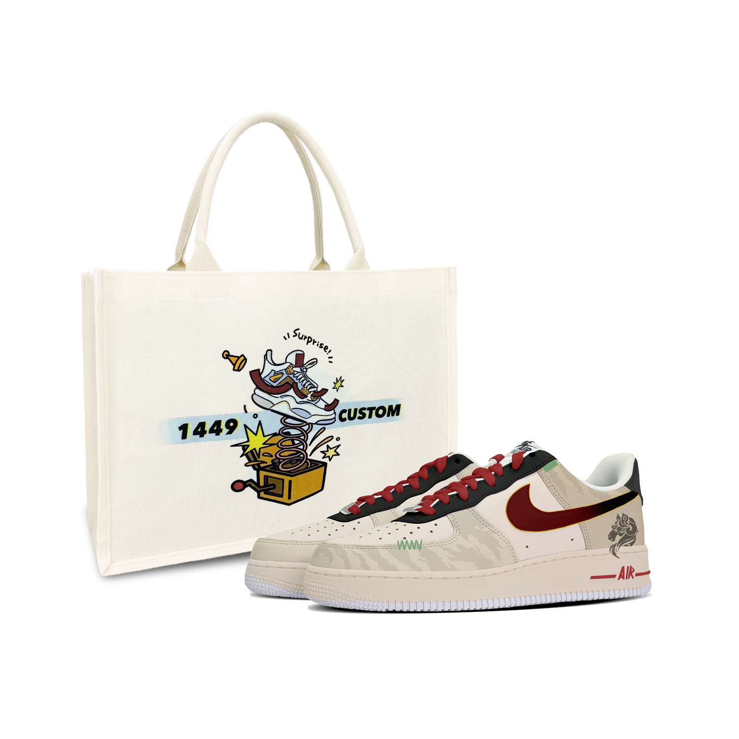 

Nike Мужские скейтборд-кроссовки Air Force 1, красные