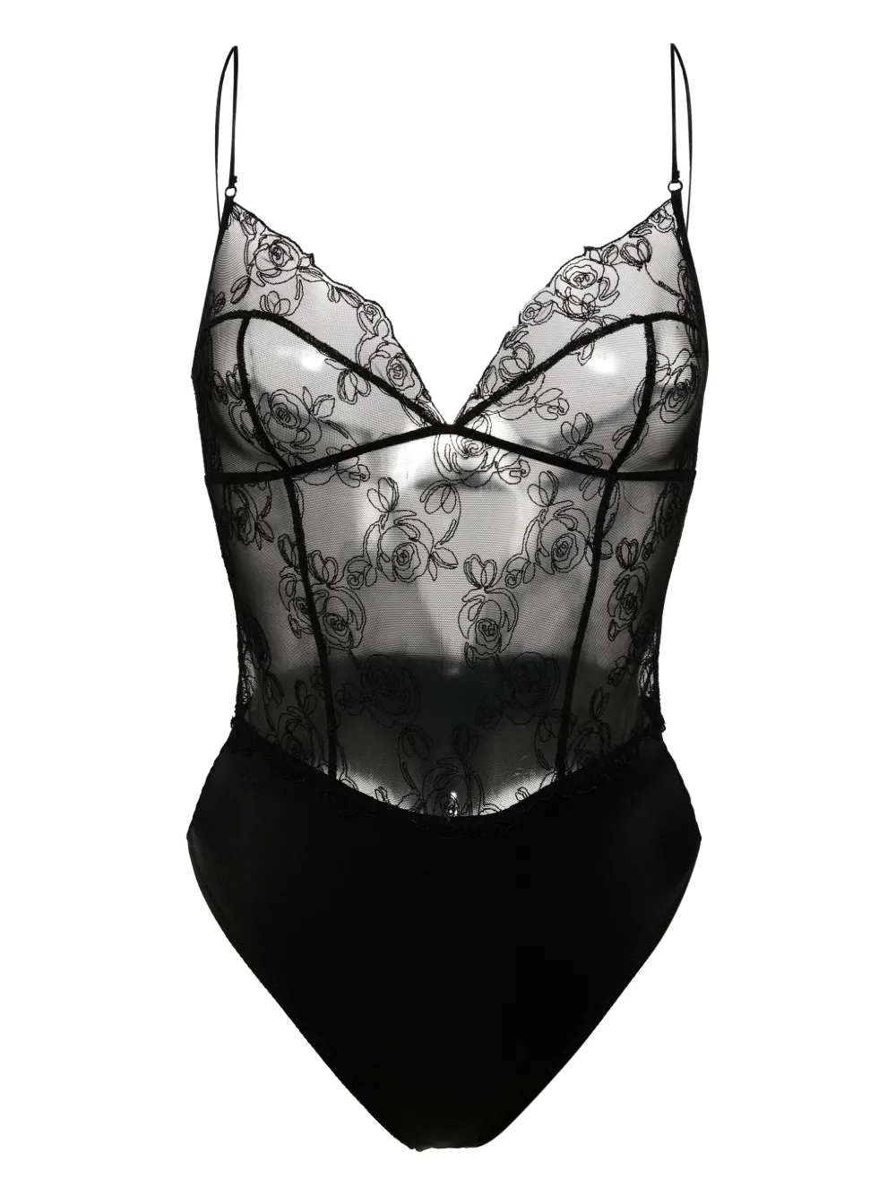 

Полупрозрачное боди La Rose Kiki de Montparnasse, черный