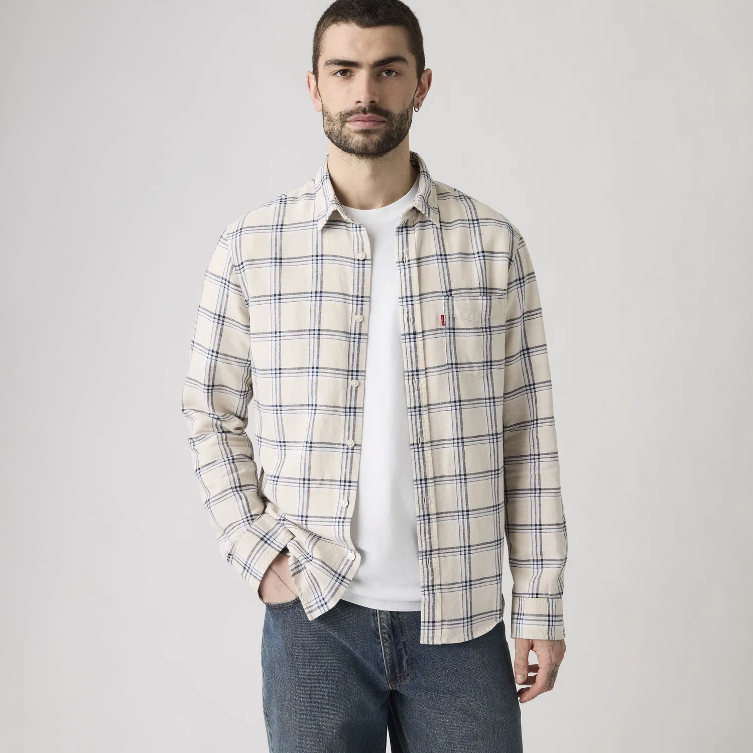 Рубашка Sunset с одним карманом, стандартного кроя, из хлопка и льна Levi's, Multi-Color