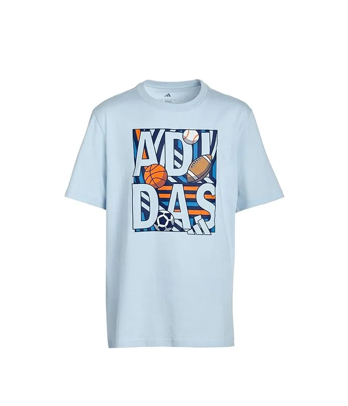 Футболка Multi Sport Poster Tee Adidas Kids, Crystal Sky