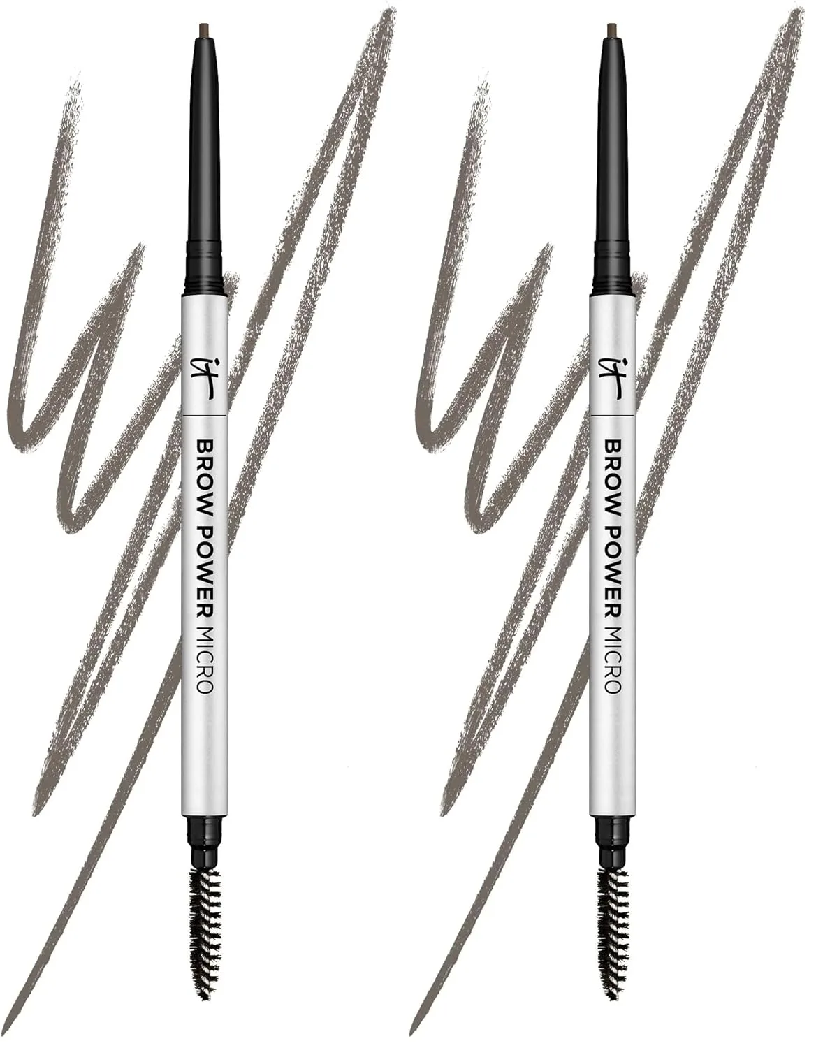 IT Cosmetics Brow Power Micro, Universal Taupe - карандаш для бровей, имитирующий волоски, стойкая формула, со спули, 0,48 г (2 шт) 0.57 г (2 шт.), Brown