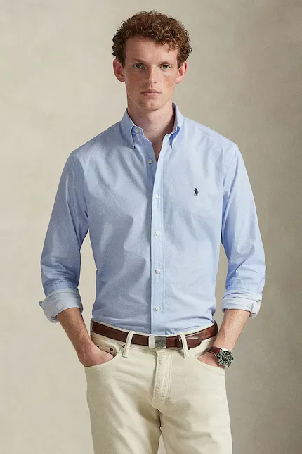 Классическая рубашка эластичная Polo Ralph Lauren, синий