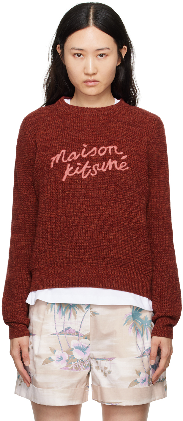 

Красный свитер Handwriting Comfort Maison Kitsune