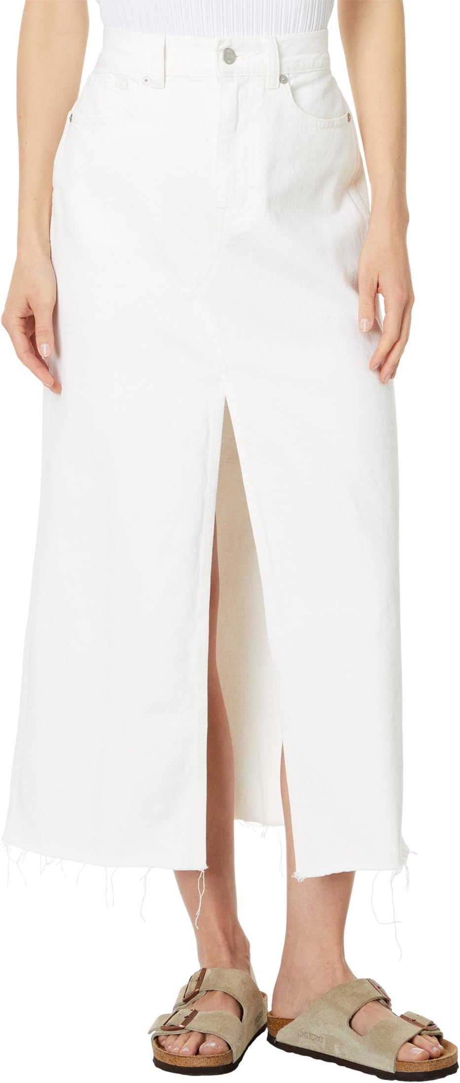 

Юбка Madewell The Rilee Denim Midi Skirt in Tile White, цвет Tile White
