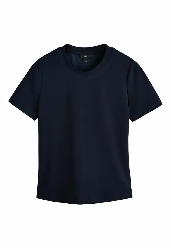 Футболка Next Regular fit crepe short sleeve crew neck basic t-shirt, темно-синий — фото 4