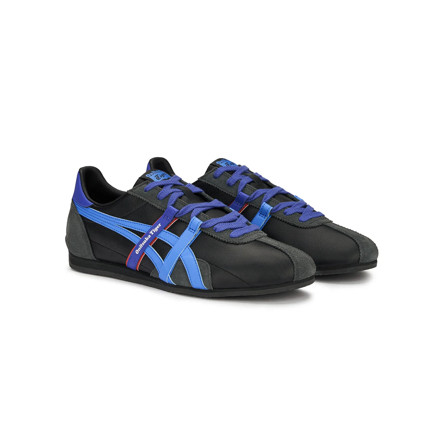 Onitsuka Tiger RUNSPARK 2.0 Кожаные универсальные низкие кеды Unisex Black/Blue — фото 4