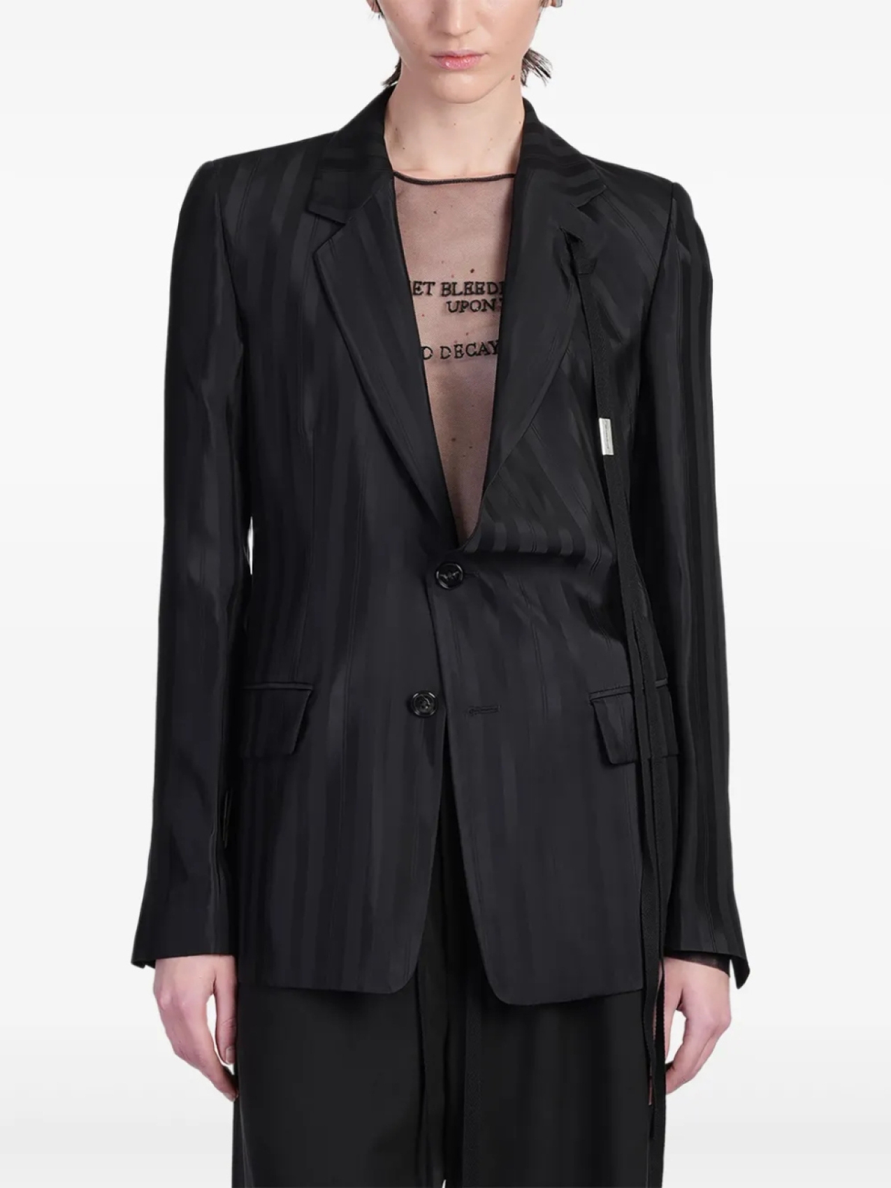 

Полосатый блейзер Ann Demeulemeester, черный