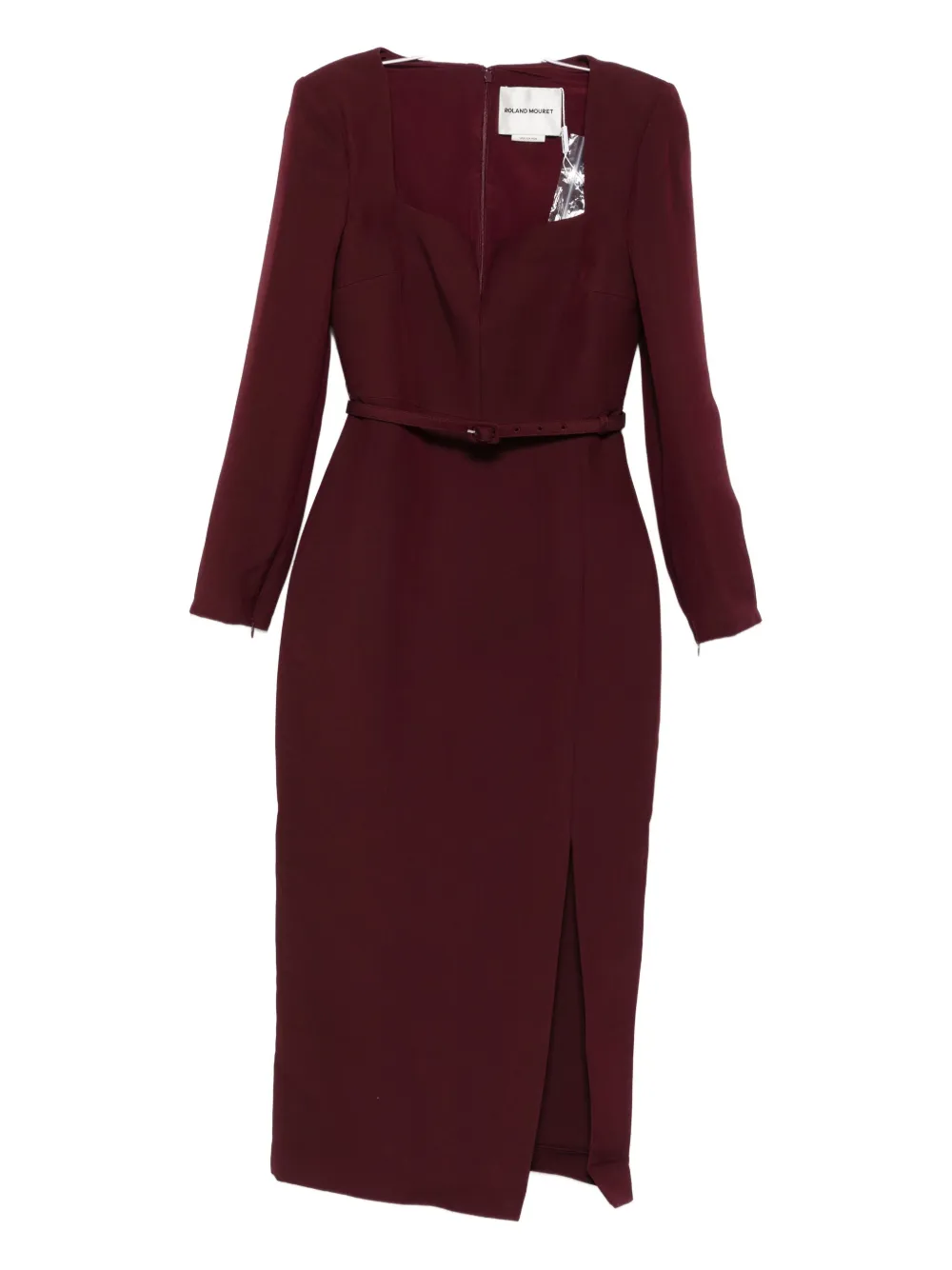 

Платье с квадратным вырезом и поясом Roland Mouret, красный