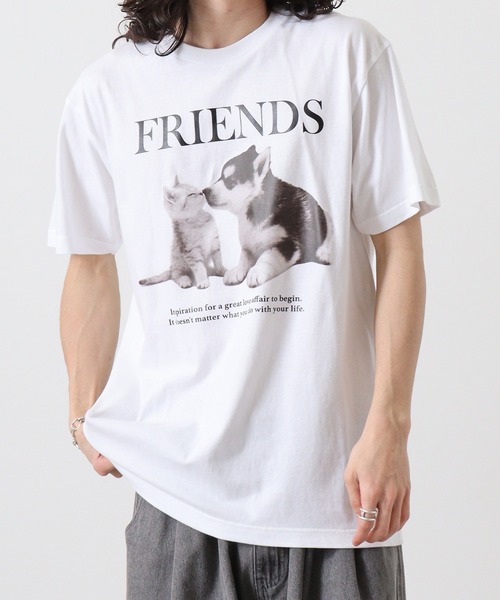 

Футболка с коротким рукавом, принт "лист" Spiritoso Friends, белый