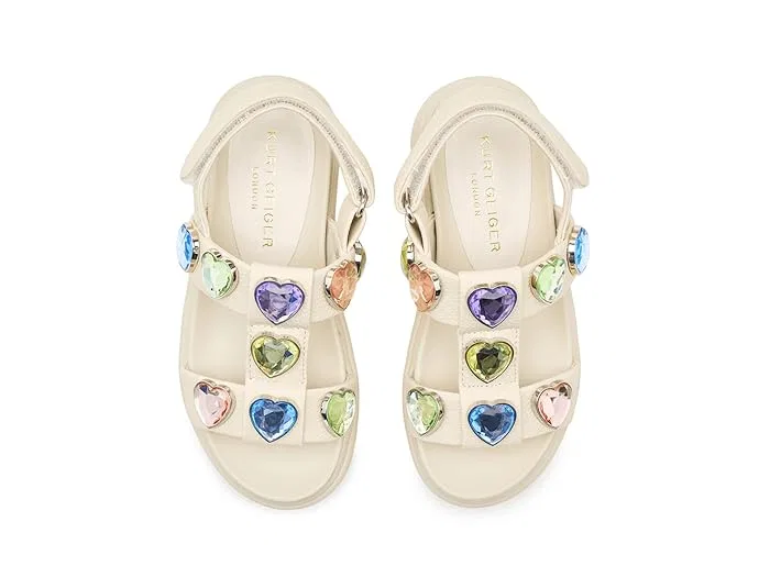 Сандалии Mini Orson Hearts Kurt Geiger London Kids, Bone — фото 3