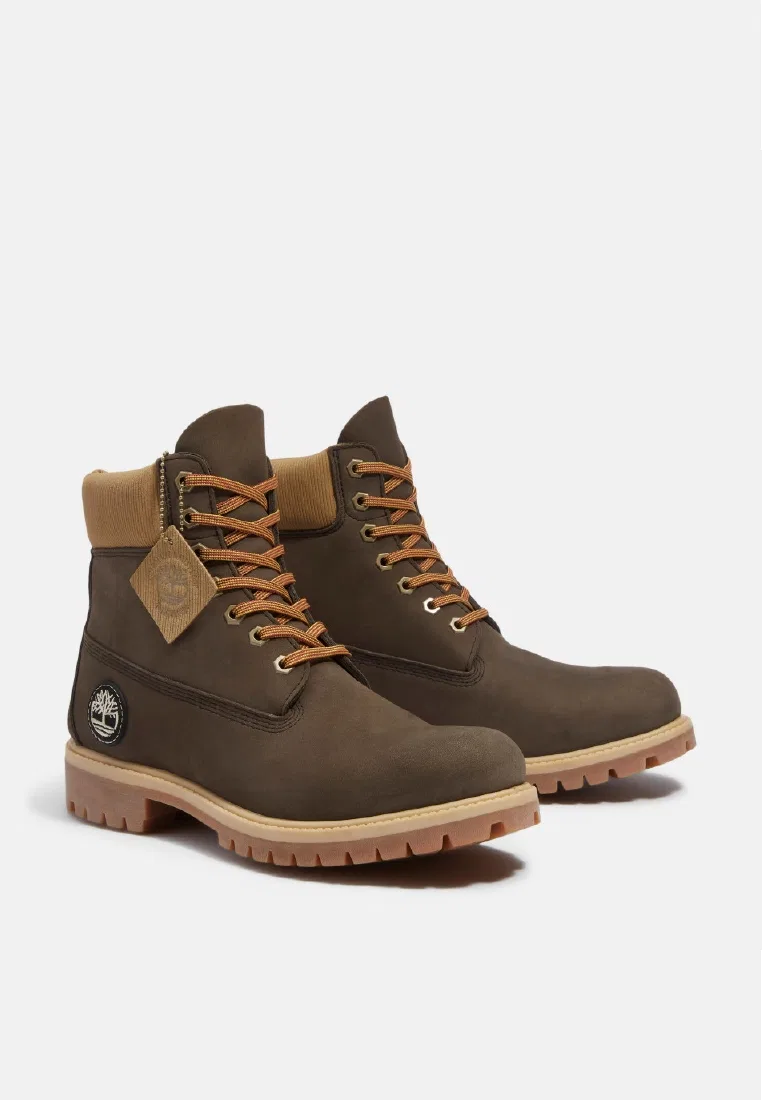 Мужские ботинки Timberland Premium 6-Inch водонепроницаемые, темно-коричневый/оливковый — фото 4