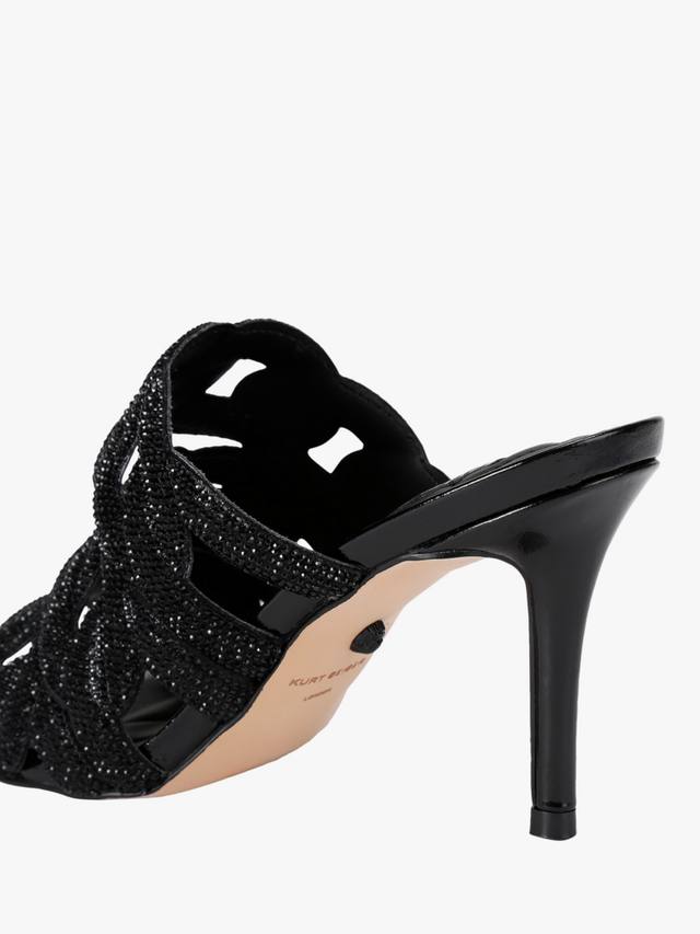 Кристальные мюлы-сабо на шпильке с цепочкой Kurt Geiger London, Black — фото 4