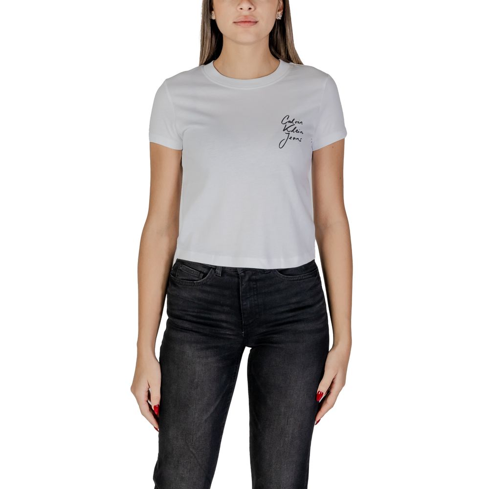 

Белые хлопковые топ и футболка Calvin Klein Jeans