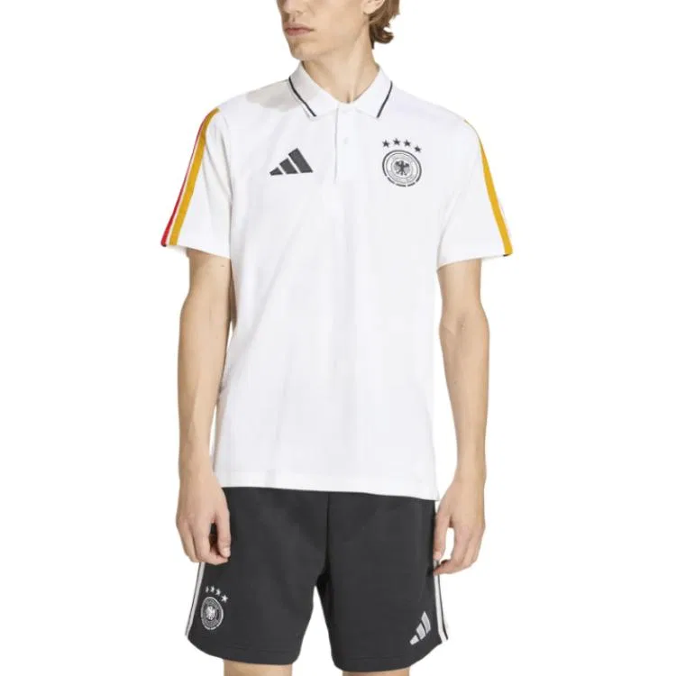 Поло мужское белое с воротником поло умеренное Adidas, White