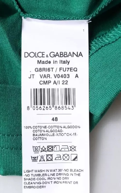 Футболка с короткими рукавами и круглым вырезом, зеленым логотипом Dolce & Gabbana — фото 4