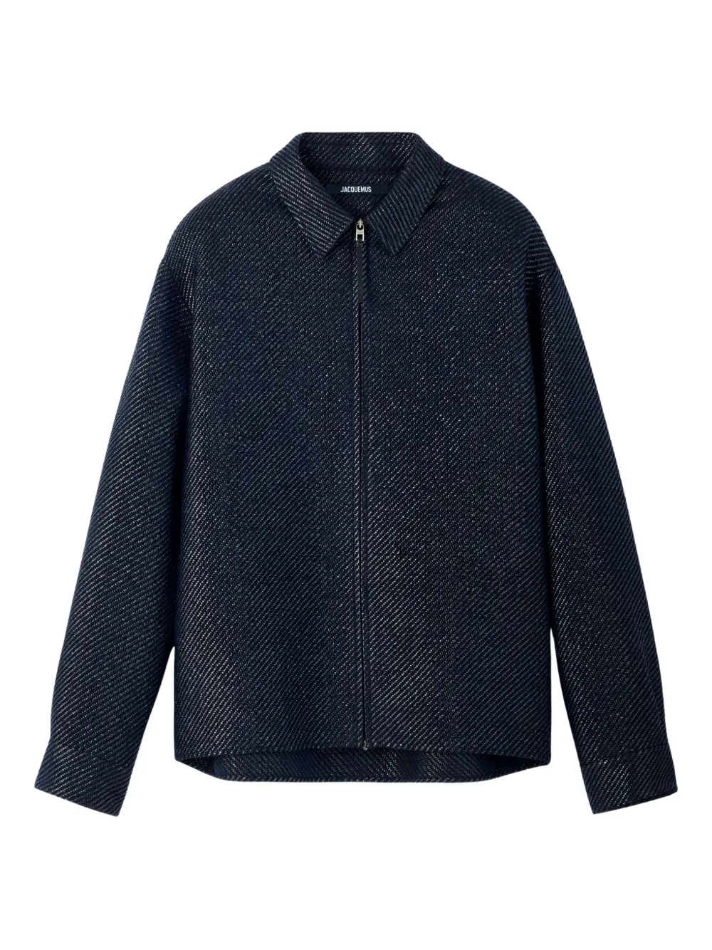 

Фактурная рубашка-куртка на молнии JACQUEMUS, синий