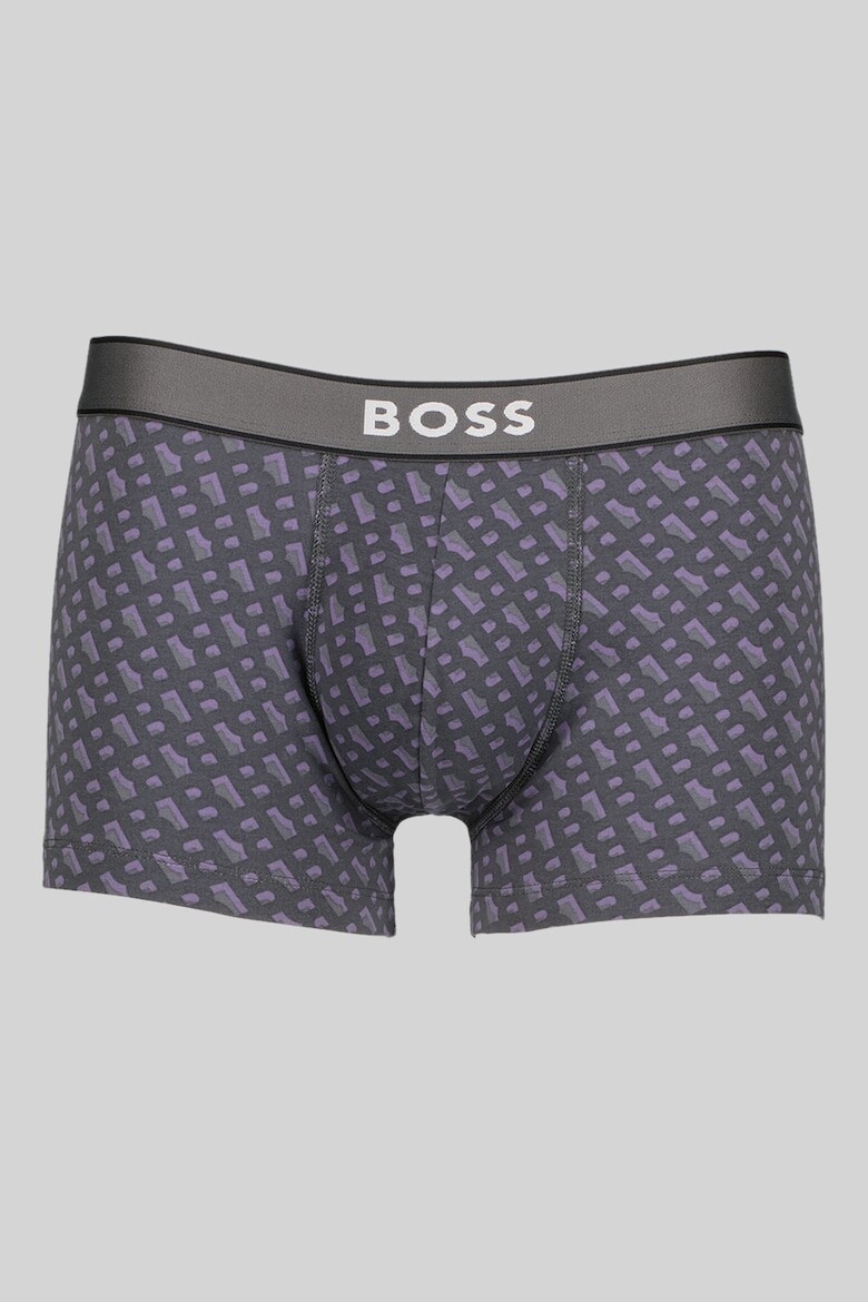 

Боксеры с фигурным рисунком и логотипом Boss, серый