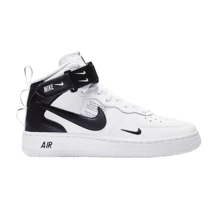 

Кроссовки Nike Air Force 1 Mid LV8 GS 'White Black', белый