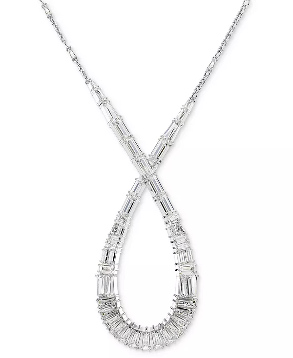 

Ожерелье с подвеской в виде бесконечности из смешанных кристаллов с родиевым покрытием, 15 дюймов + удлинитель 2-3/4 дюйма Swarovski, silver