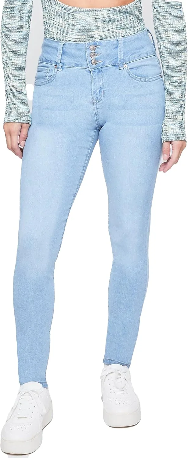 

YMI Womens джинсы скинни с высокой посадкой на 3 пуговицах из переработанных волокон