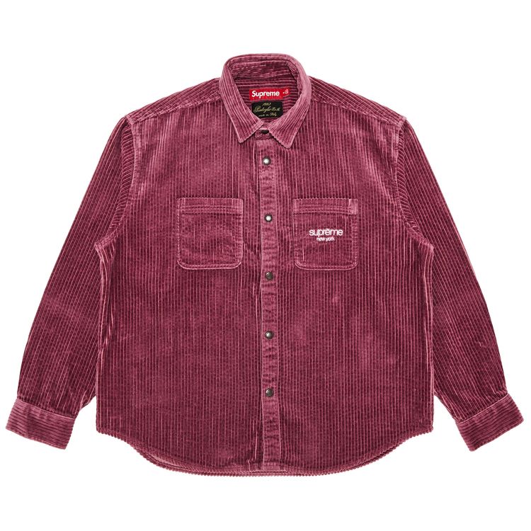 

Рубашка Supreme Wide Wale Corduroy Snap Shirt Dusty Pink, розовый