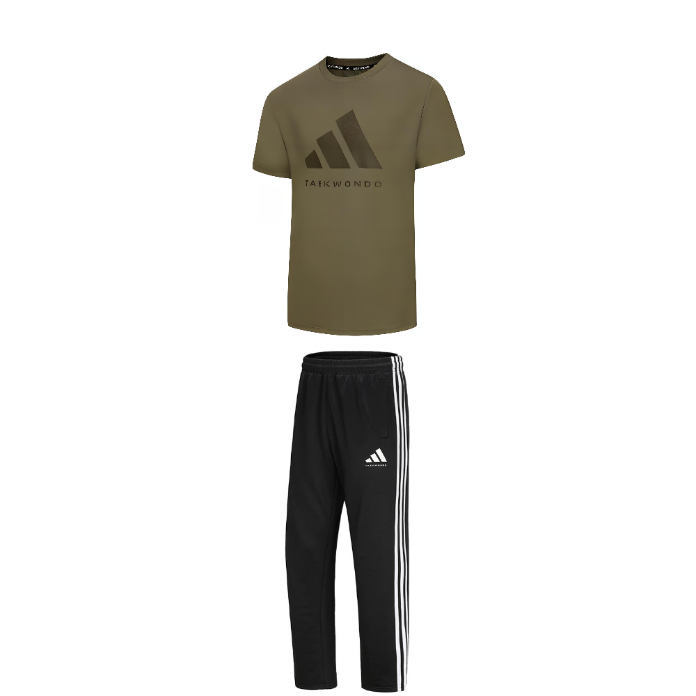 

Adidas Тхэквондо повседневная спортивная одежда унисекс комплект Green+Black