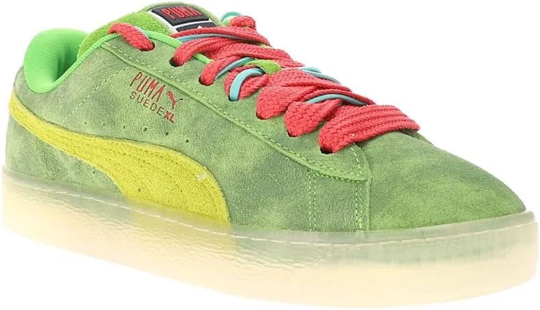 Мужские замшевые кроссовки PUMA Ghostbusters на шнуровке, зеленые, размер XL — фото 2