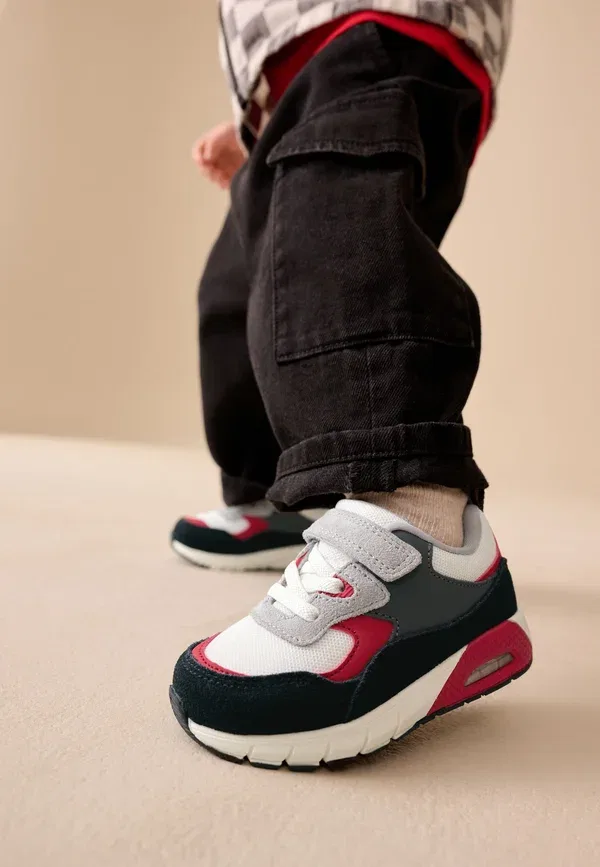 Кроссовки на шнурке Elastic Lace Bubble Trainers Next, Red, черный/красный — фото 2