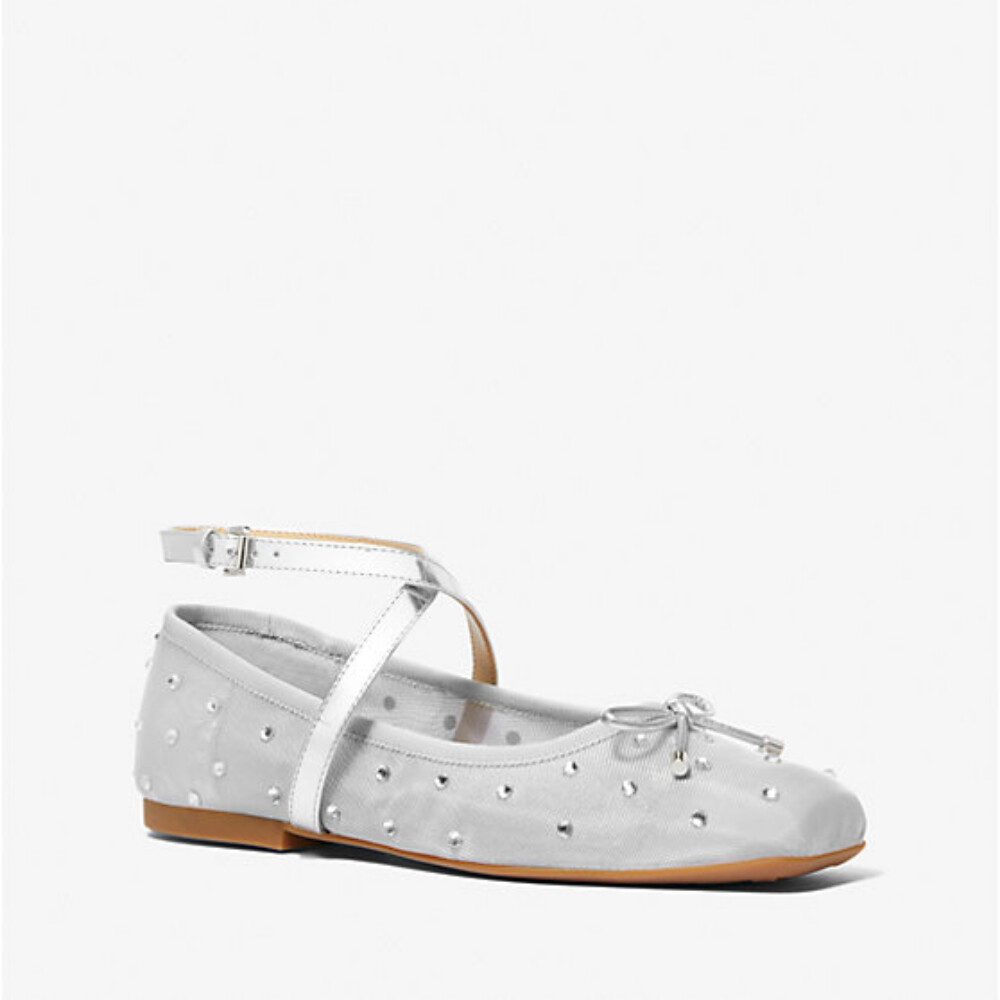

Балетки Michael Kors Collette Embellished Mesh, серебристый