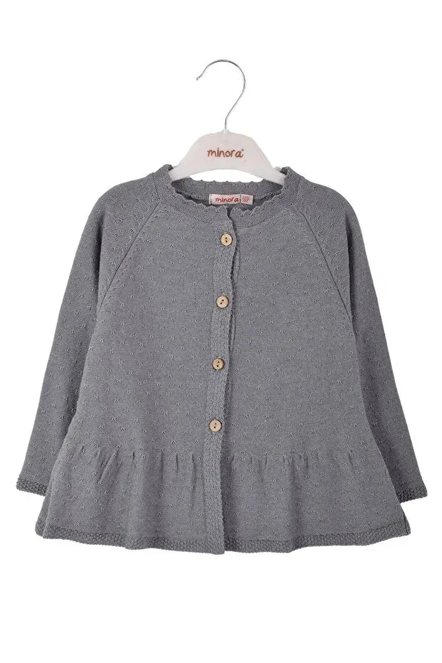 Детский кардиган для девочек трикотажный Minora, Gray