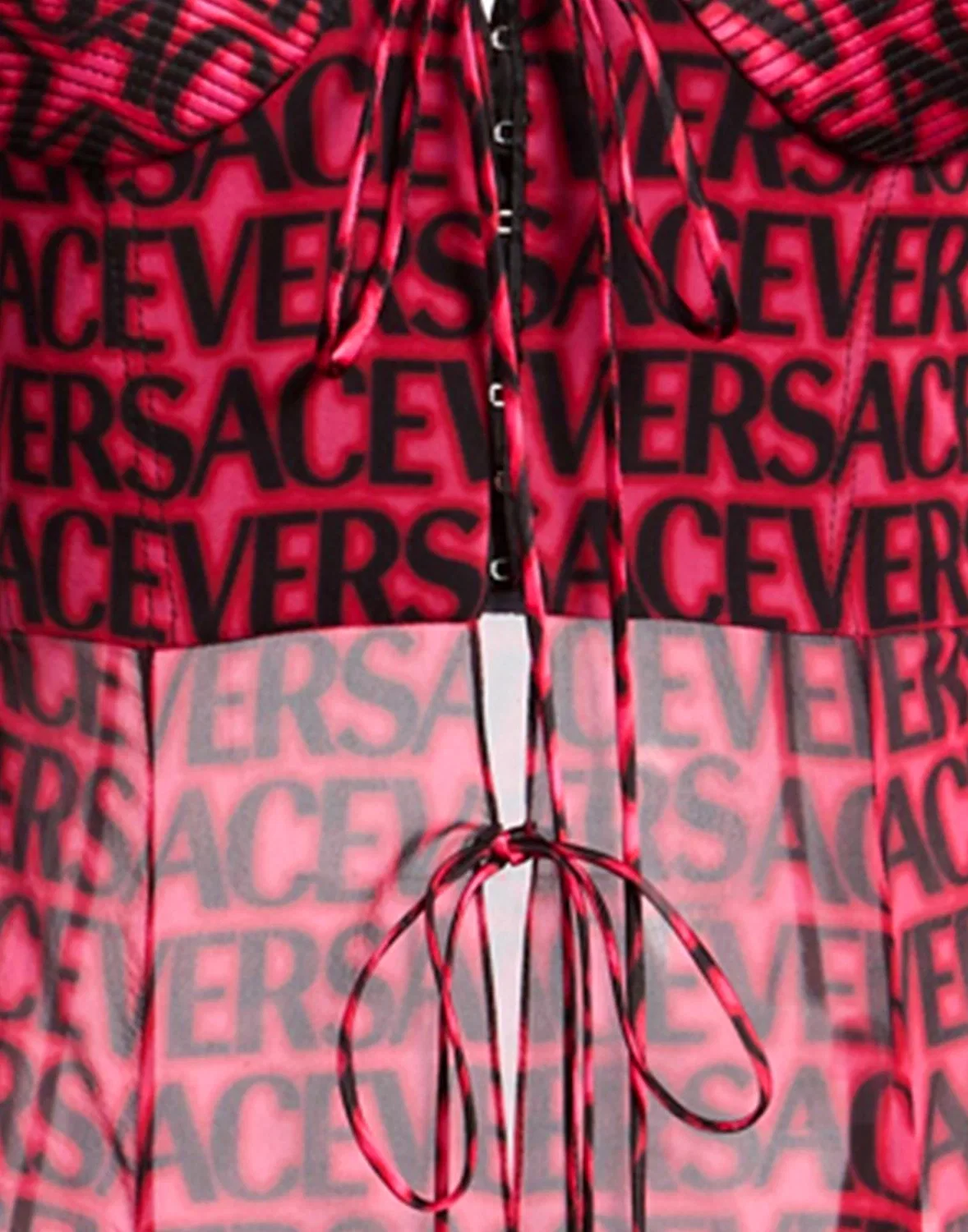 Женское расклешенное платье из шифона Versace, фуксия — фото 4