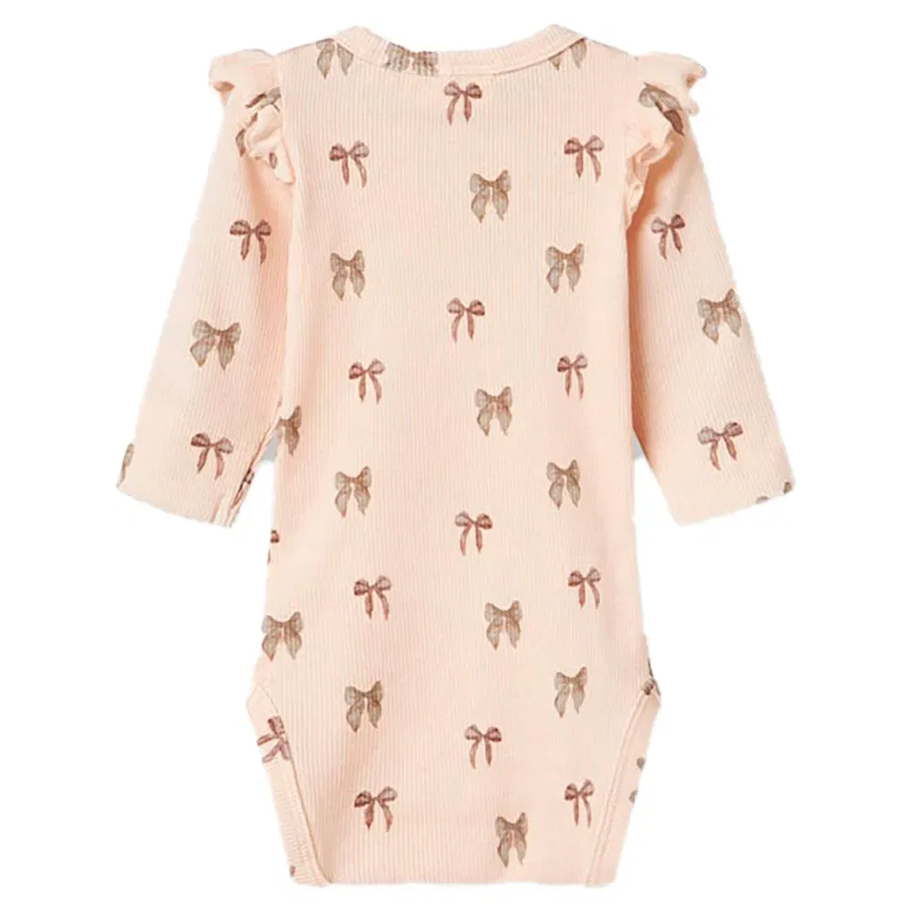 Боди с длинными рукавами Name It Gavo Eko Slim Lil Atelier, бежевый — фото 2