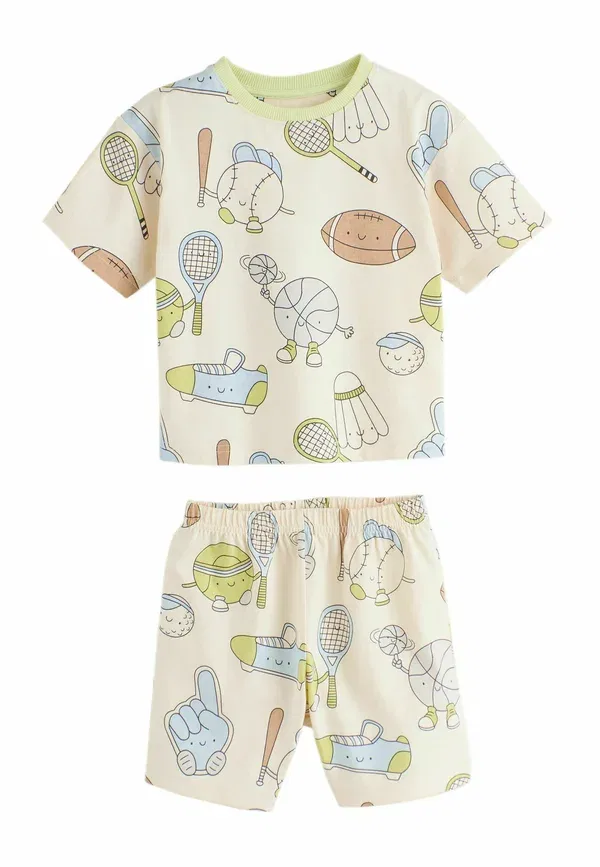 Комплект пижам из 3 штук с коротким рукавом Regular fit Next Green Grey Tennis Club, синий/зеленый/серый — фото 3