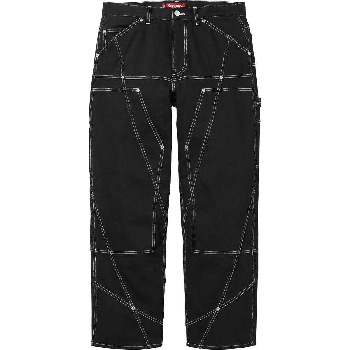 Джинсы унисекс с контрастной строчкой Supreme SS26 Contrast Stitch Double Knee Painter Jean, Natural/Natural — фото 3