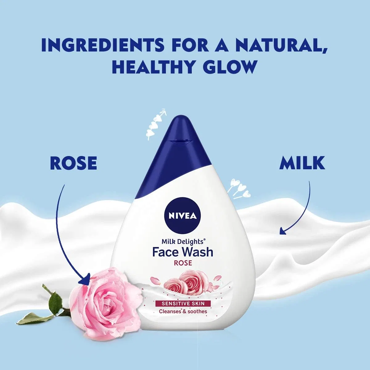 Гель для умывания Nivea — Caring Rosewater для чувствительной кожи, 100 мл — фото 3