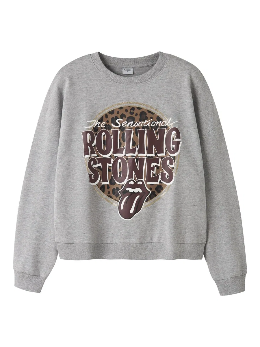 Толстовка TWO SOON с надписью «The Rolling Stones» в серо-пятнистом цвете
