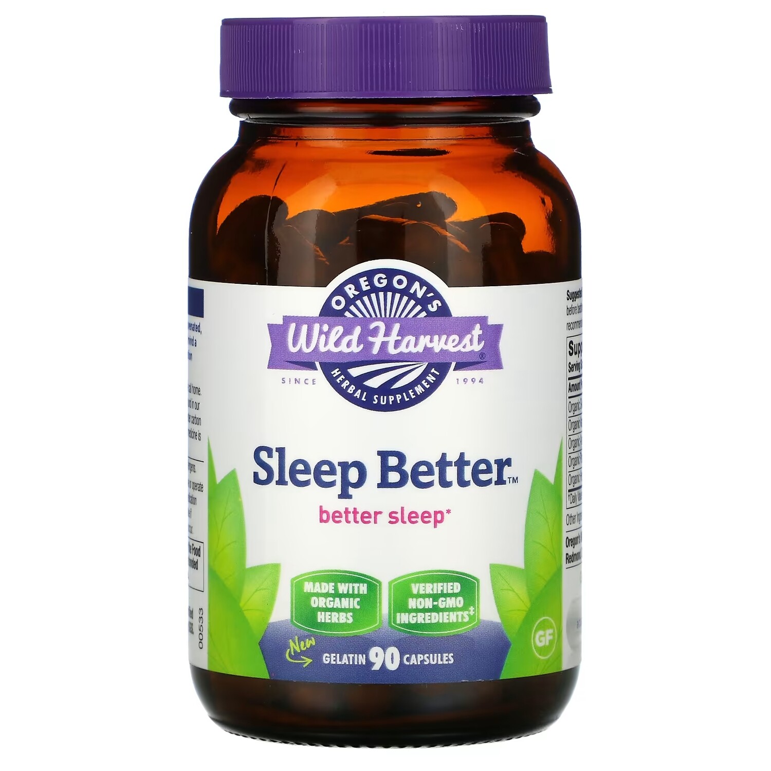 

Oregon's Wild Harvest Sleep Better, 90 желатиновых капсул