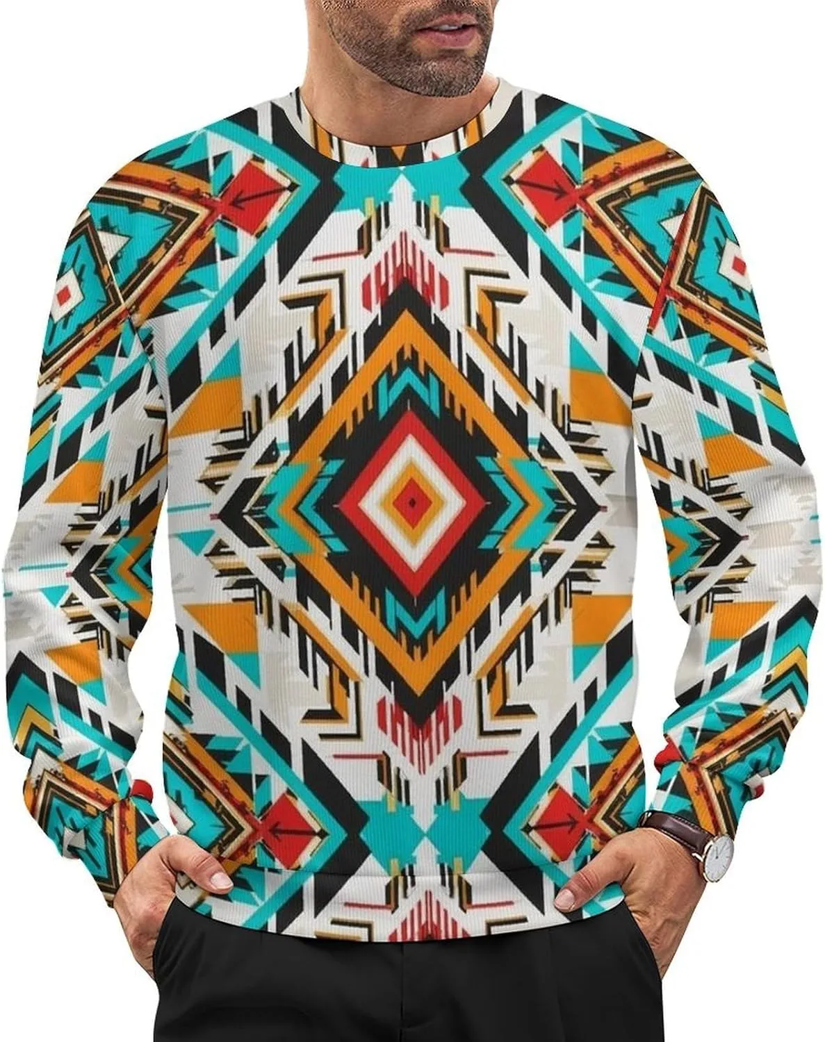 

Мужской свитер с длинным рукавом, мягкий и свободный Meaudiwes