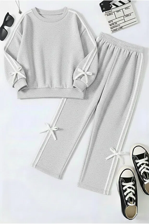 Детский комплект из свитшота и брюк с принтом Sportswear Uyguntarz, Gray