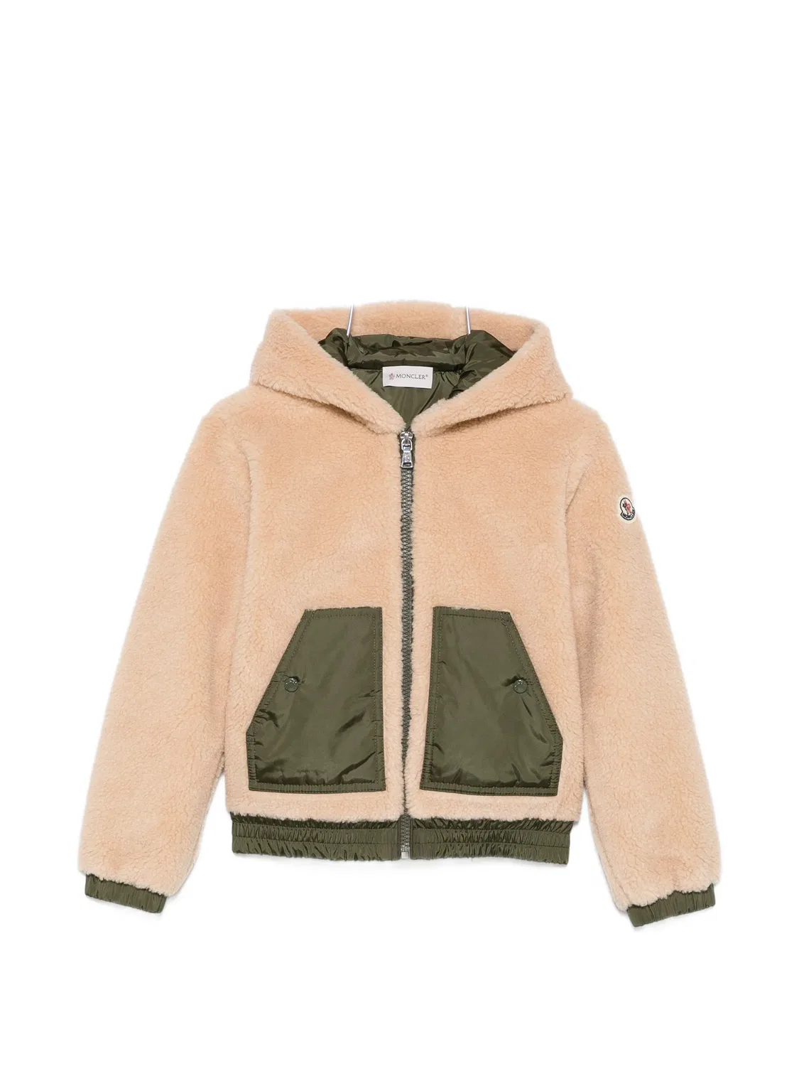 Худи со вставками Moncler Enfant, нейтральные цвета