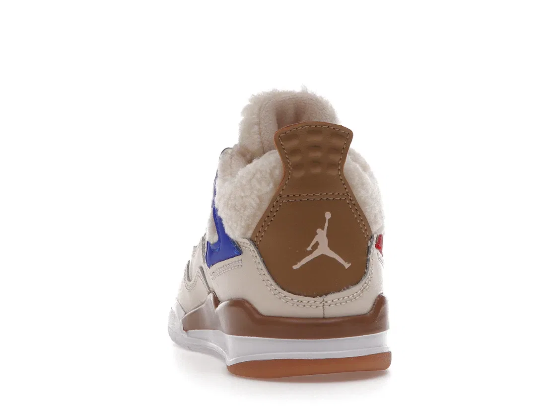 Детские кроссовки Lifestyle с принтом Jordan 4 Retro Where the Wild Things Are PS Jordan, Pearl White/Dark Driftwood-Gym Red — фото 4