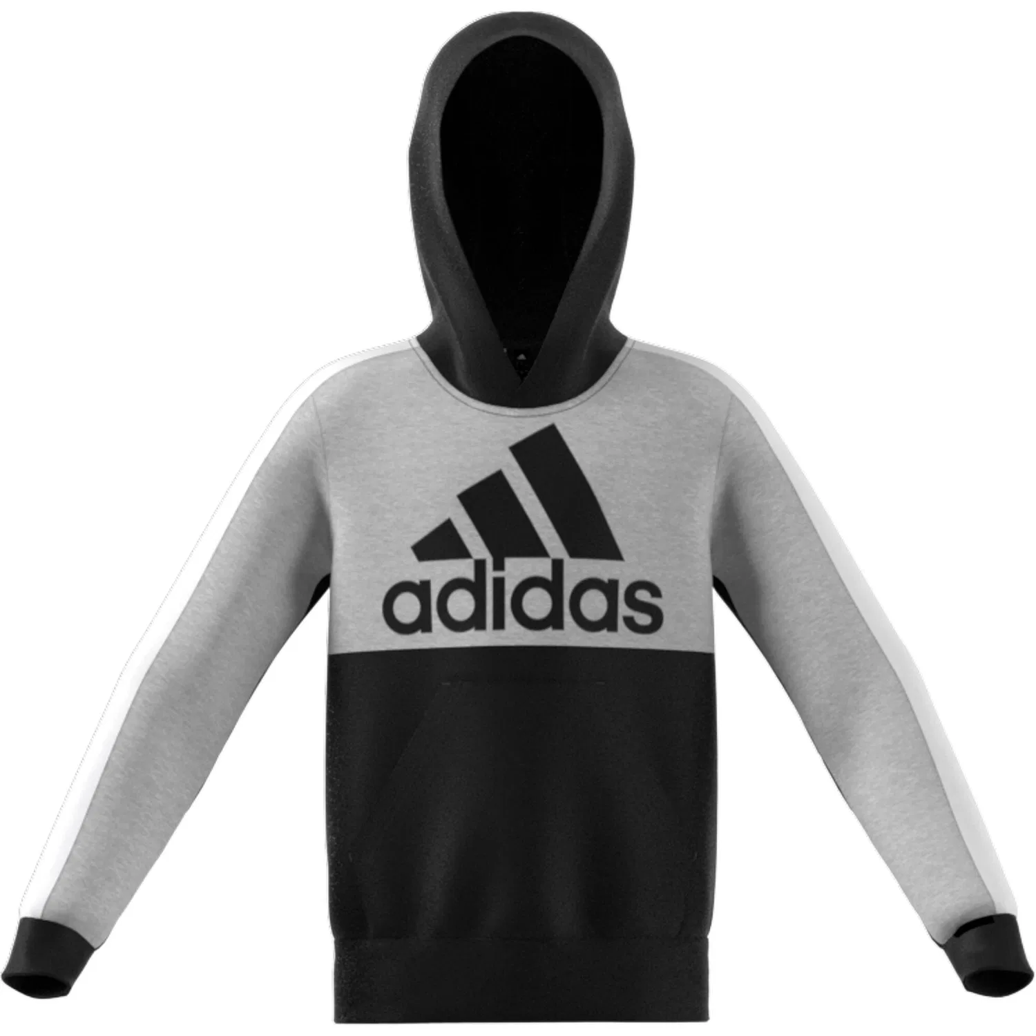 Детский свитшот с цветными вставками Colorblock Fleece Adidas, Schwarz Grau — фото 4