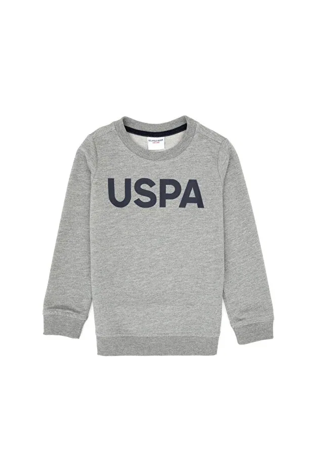 Детские свитшот для мальчиков с длинным рукавом U.S. Polo Assn., Gray Melange