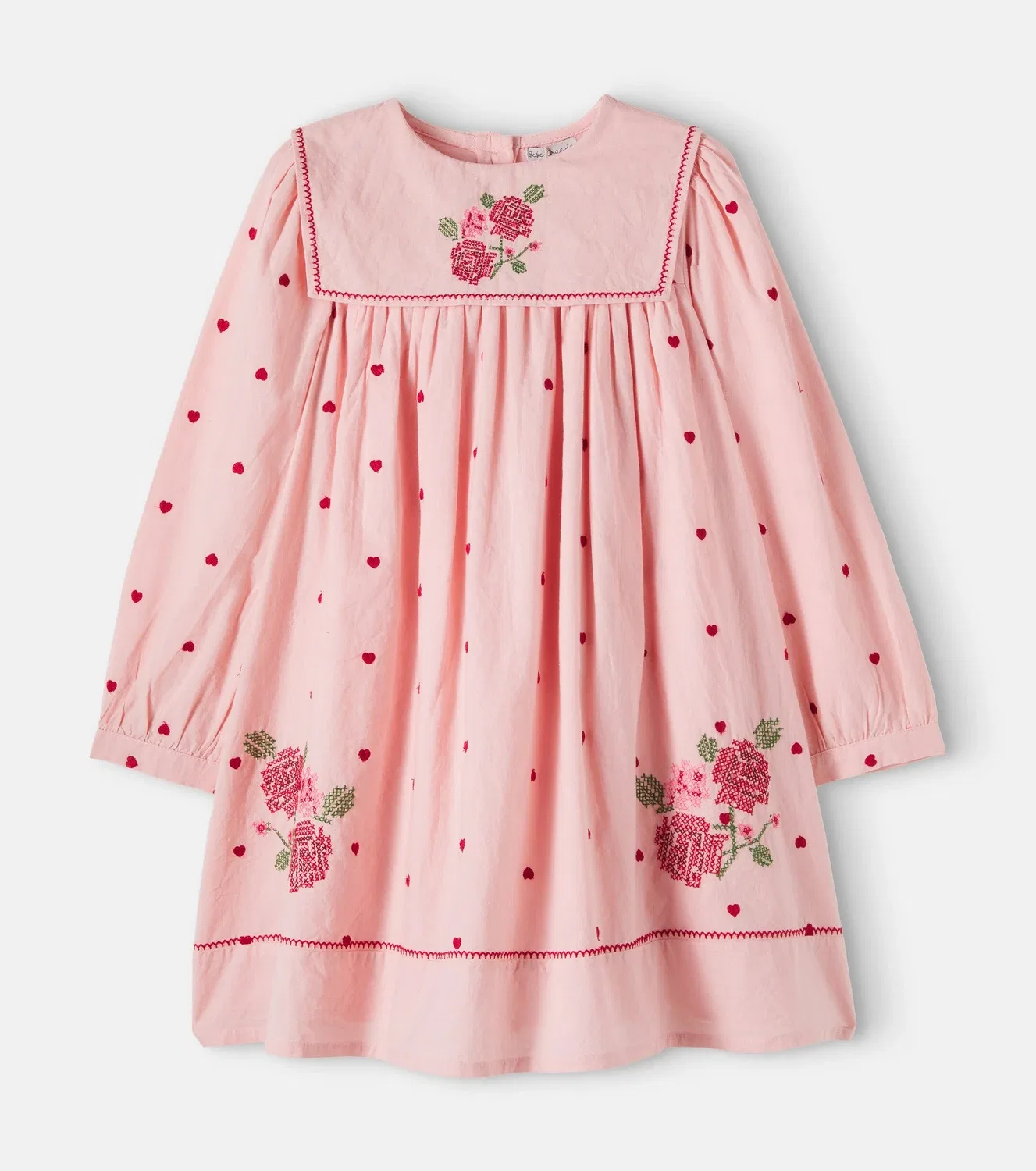 Нарядное платье хлопковое Bebe Organic, розовый