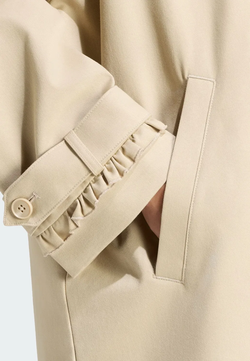 Плиссированное спортивное пальто - классическое пальто Adidas Originals, Khaki Three — фото 4