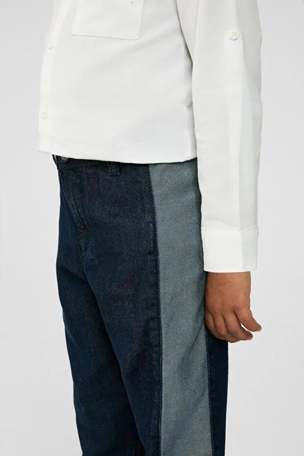Детская рубашка для мальчиков с длинным рукавом Nbt Jeans, White — фото 3