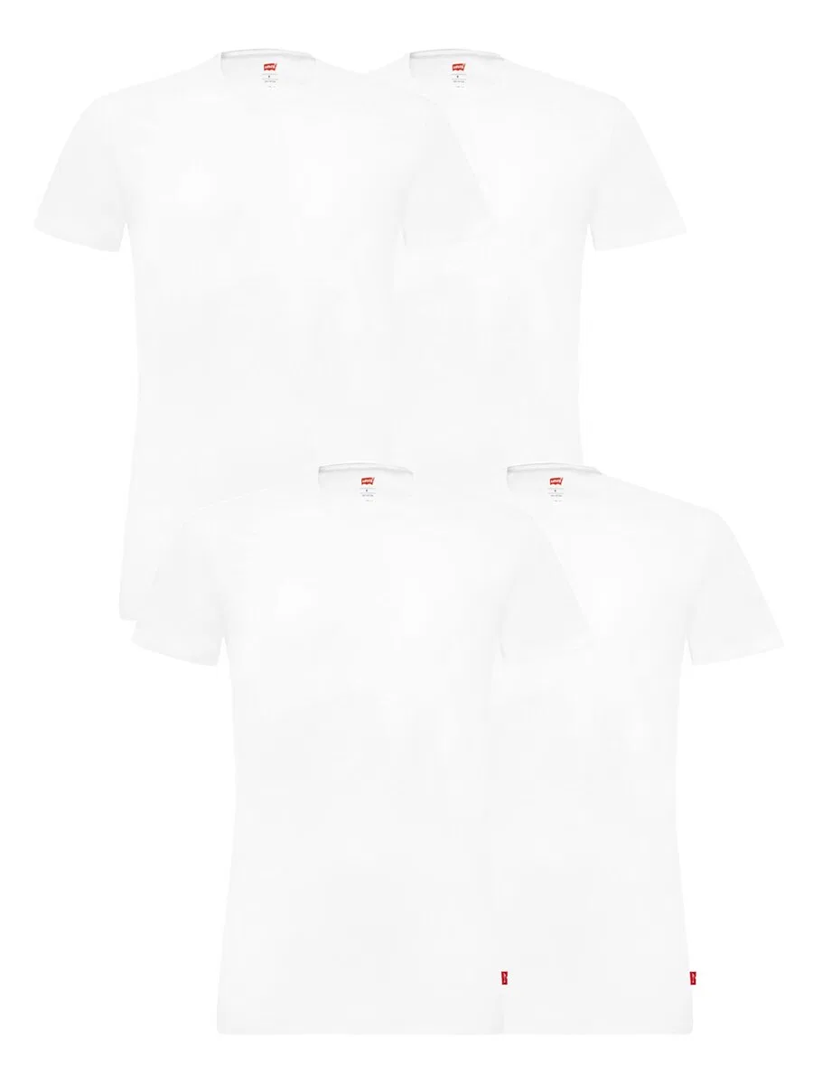 Футболка LEVI'S '4er Pack Crew Neck T-Shirts' белого цвета