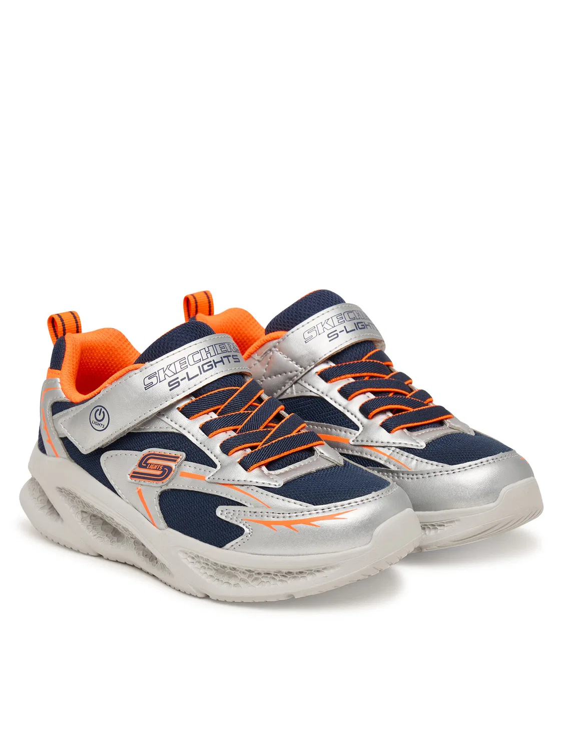 Кроссовки для мальчика Meteor-Lights Glow-Strider Skechers, серебристый — фото 2