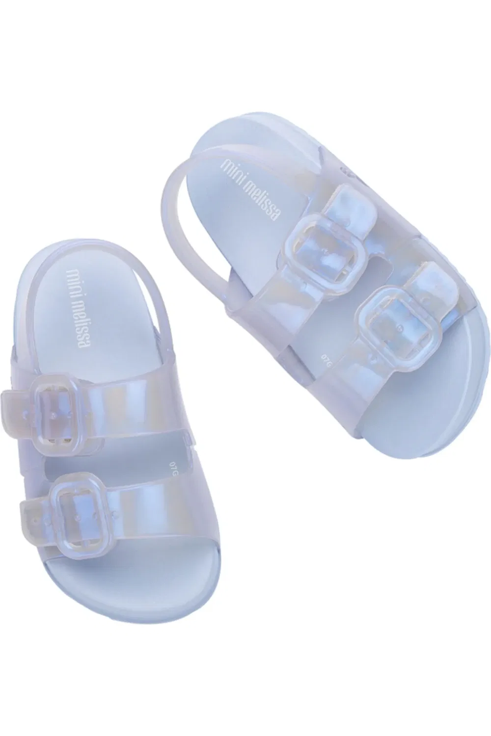 Сандалии детские с регулируемым ремешком Mini Melissa, сине-белый — фото 2